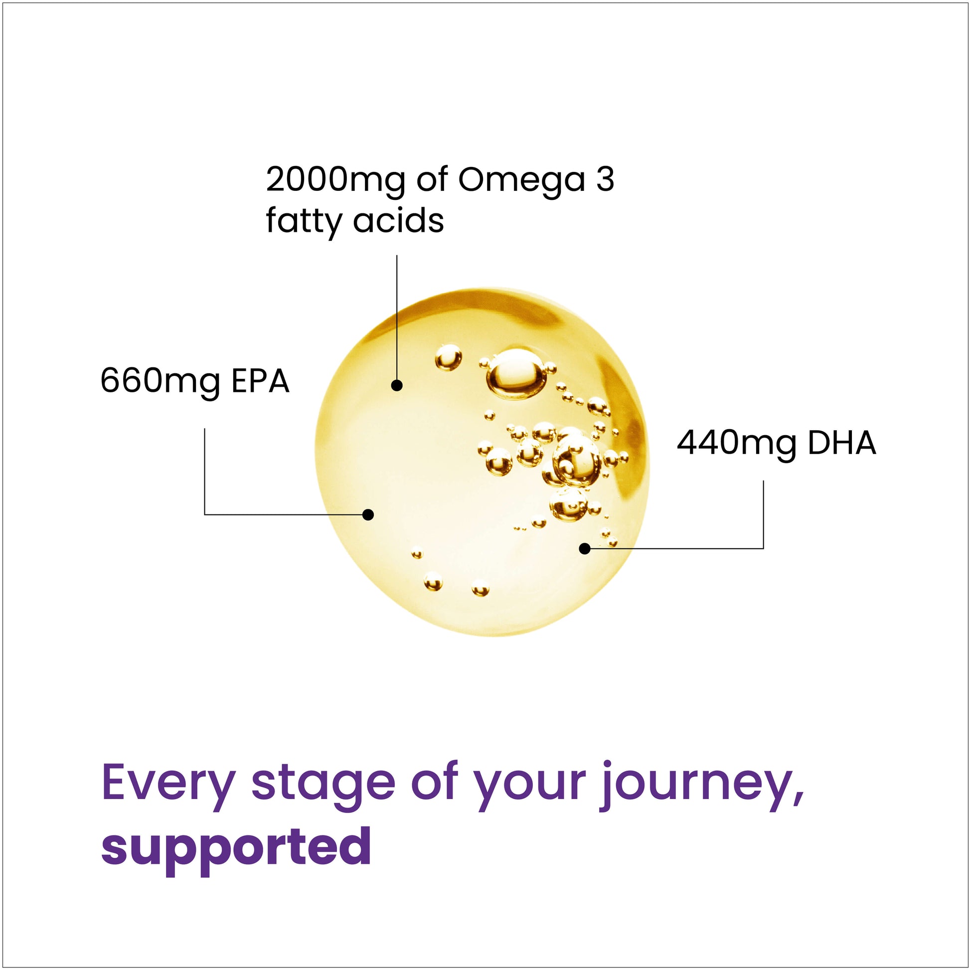 Pregnancy Omega 3 - 2000mg Omega 3 fatty acids - Every stage of your journey, supported. 