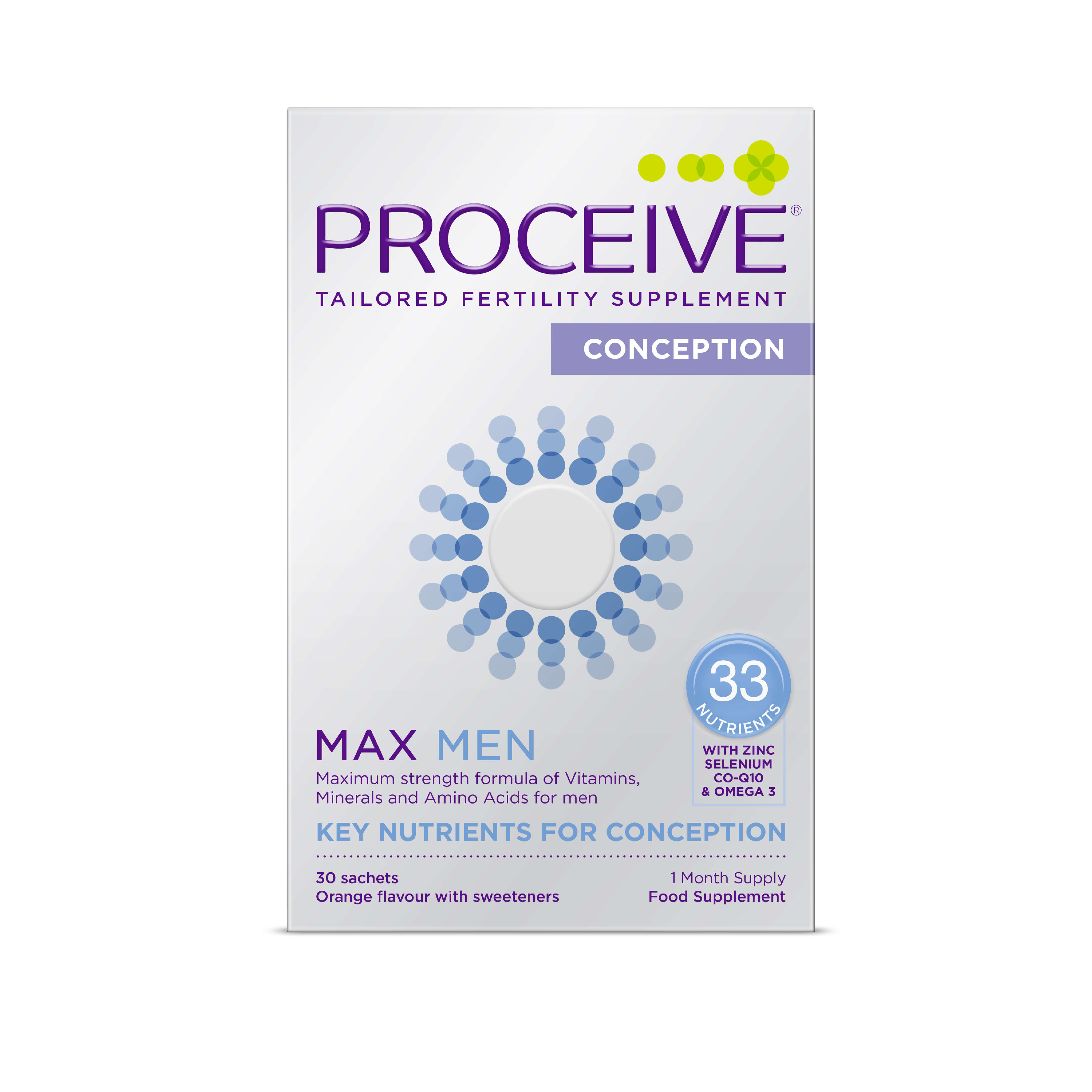 Proceive Max Men - Tailored Fertility Supplement - Key Nutrients for Conception