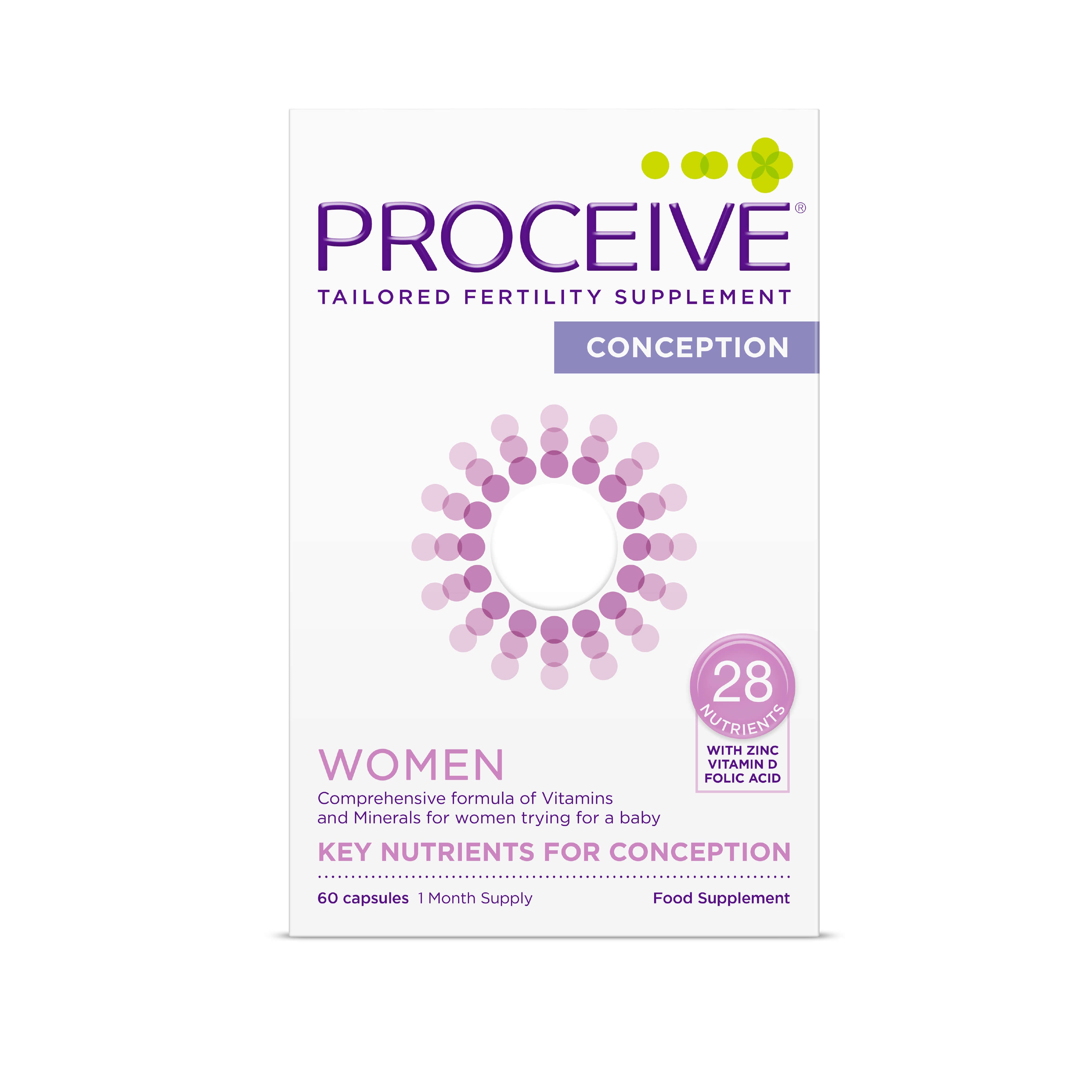 Proceive Women - Tailored Fertility Supplement - Key Nutrients for Conception