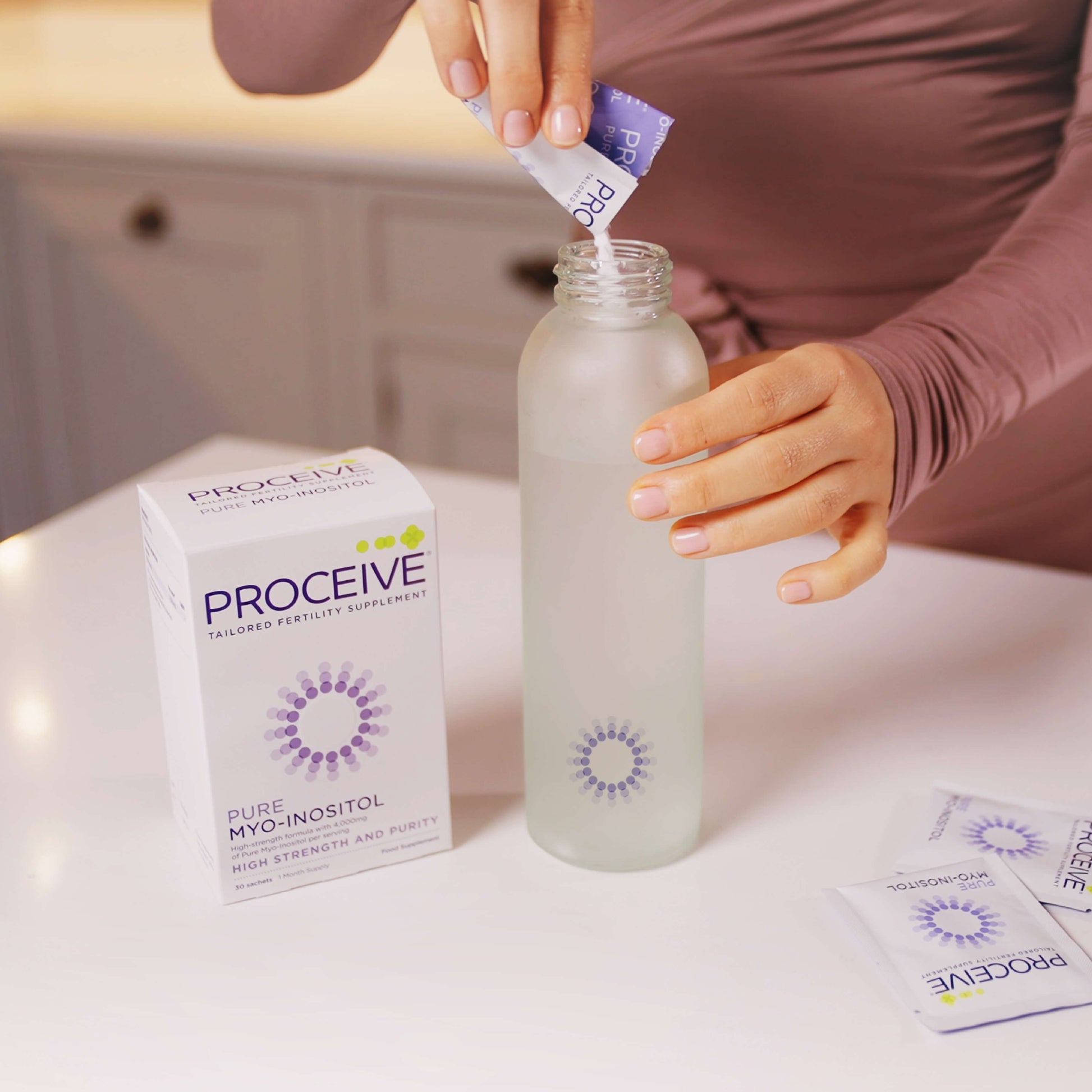 Proceive Glass Water Bottle – Perfect accessory for Proceive Conception Products in Sachet Format 
